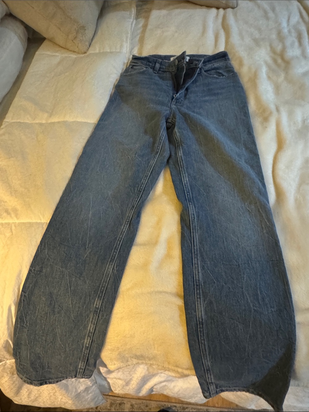 Abercrombie & Fitch Medium Blue High-Rise Straight Jeans